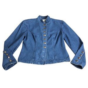 Vintage‎ Lucia Lukken Broomsticks Jacket Womens Small Blue Denim Western 80s 90s